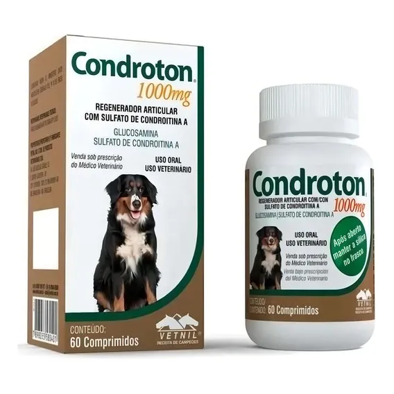 Condroton Regenerador Articular Vetnil 60 Comprimidos 1000mg Foto 1