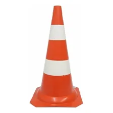 Cone De Sinalização Trânsito Estacionamento Rua Rígido 50 Cm Cor Laranja/branco Foto  mini 1