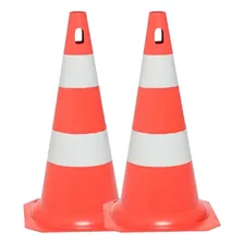 Cone De Transito Kit C/2 Laranja E Branco 50cm Cor Laranja/branco Foto  mini 1