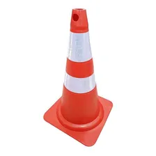 Cone Flexível 75 Cm Com Faixa Refletiva Laranja E Branco Foto mini 1