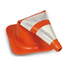 Cone Flexível 75 Cm Com Faixa Refletiva Laranja E Branco Foto mini 2