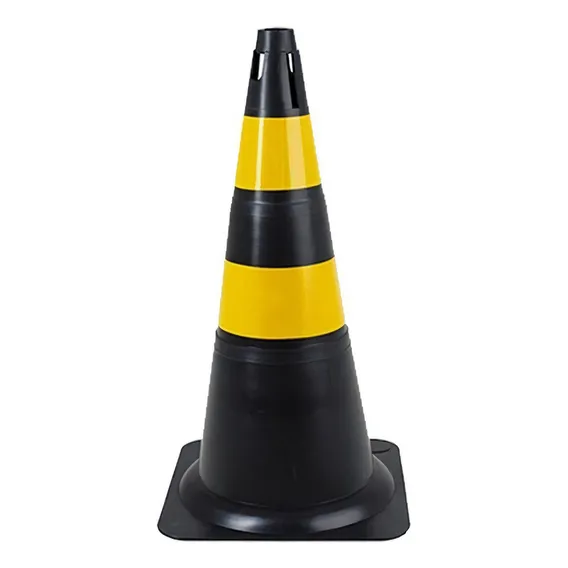 Cone Flexivel Plastcor Reflexivo Preto/ 655 C/4pc Foto 1