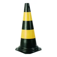 Cone Pvc 75cm Preto/amarelo Epi Foto mini 1