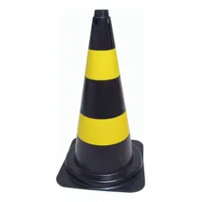 Cone Pvc 75cm Preto/amarelo Epi Foto mini 2