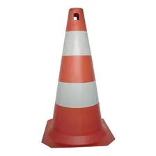 Cone RÃgido Plt 50cm De Altura Laranja E Branco Proteplus Foto mini 1