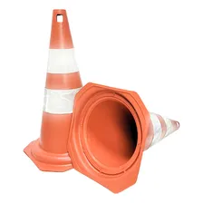 Cone Sinalização Laranja/branco 50cm Refletivo - Plastcor Foto mini 3