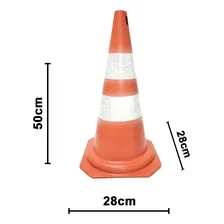 Cone Sinalização Laranja/branco 50cm Refletivo - Plastcor Foto mini 2