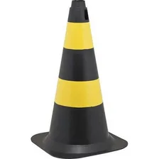 Cone Sinalizacao Plastcor 50cm Preto/amarelo Foto mini 1
