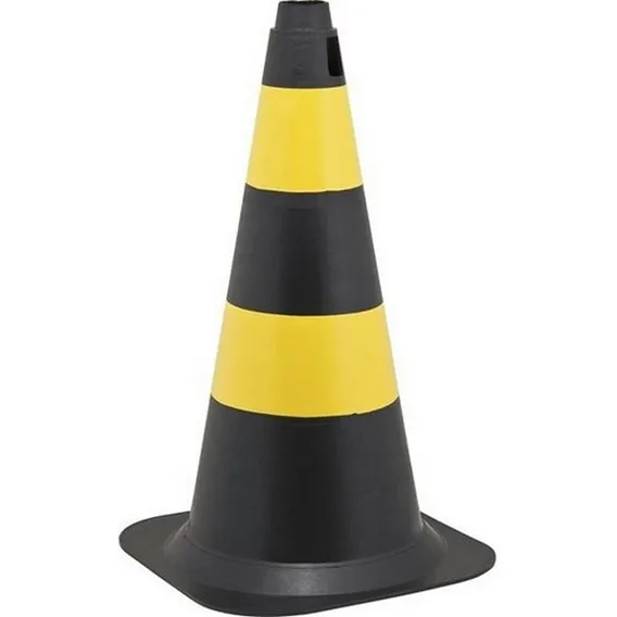 Cone Sinalizacao Plastcor 50cm Preto/amarelo Foto 1