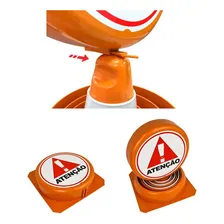 Cone Sinalizador 76cm Retrátil C/ Placa De Atenção - Laranja Foto mini 2