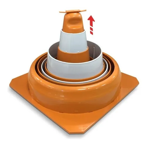 Cone Sinalizador 76cm Retrátil C/ Placa De Atenção - Laranja Foto 1