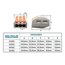 Conector Alavanca Emenda Rápida 4vias - 100un Foto mini 4