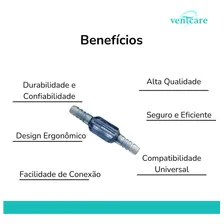 Conector Emenda Para Cateter Mangueira De Oxigenio Kit 3un Foto mini 2