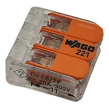 Conector Emenda Wago 3 Vias 4mm Transparente-221-413 - 10 Pç Foto mini  3