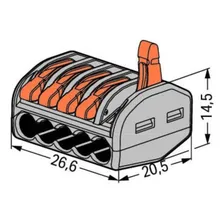 Conector Emenda Wago 4mm 32a 5p 400v 40 Unidades 222-415 Foto mini  2