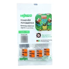 Conector Emenda Wago Flow 3polo 4mm Com 4pecas 4 Foto  mini 1
