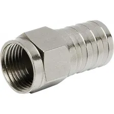 Conector F Tipo Barril Para Crimpar Rg59 Conf0006 Pct / 100 Foto  mini 1