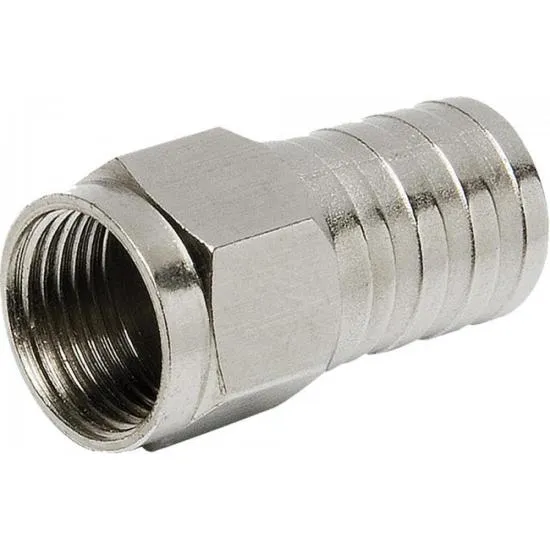 Conector F Tipo Barril Para Crimpar Rg59 Conf0006 Pct / 100 Foto 1
