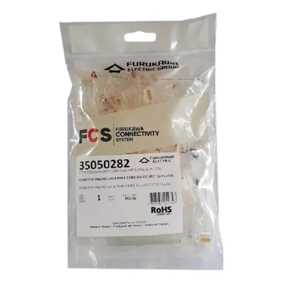 Conector Furukawa Rj45 Cat6 35050297 pacote Com 50-un Foto 1
