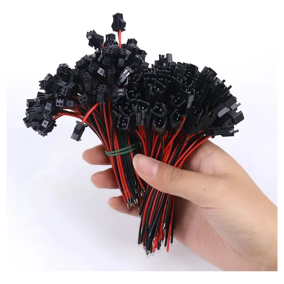 Conector Jst Sm 02 Vias Engate Rabicho Macho/femea 50 Pares Cor Vermelho Foto 1