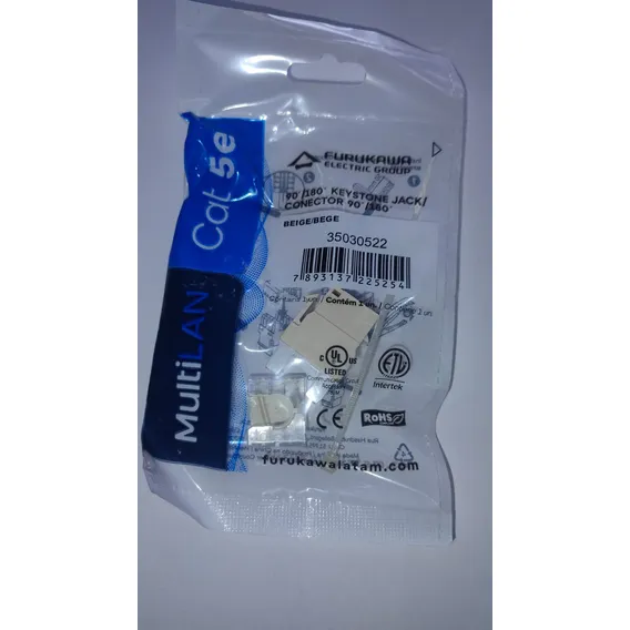 Conector Keystone Cat5e Multilan Fêmea Furukawa Rj45 Foto 1