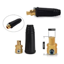 Conector Macho Cabo Máquina Solda 13mm Engate Rápido 2 Pçs Foto mini 2