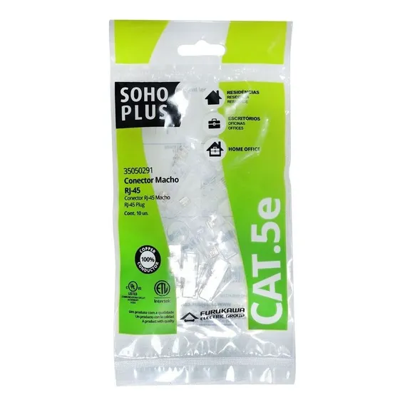 Conector Macho Rj45 Cat5e Furukawa Soho Plus Pacote Com 10 Foto 1