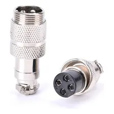 Conector Metálico Mike Gx16 Macho E Fêmea 4 Vias 5pçs Foto mini 2