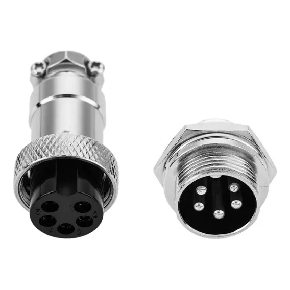 Conector Mic 5 Pinos Macho/fêmea - Kit Com 5 Pares De Metal Foto 1