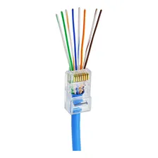 Conector Pier Telecom Plug Rj45 de Passagem Cat5e Ez Crimp Pct com 10 Peças Foto mini 4