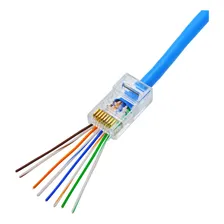 Conector Pier Telecom Plug Rj45 de Passagem Cat5e Ez Crimp Pct com 10 Peças Foto mini 3