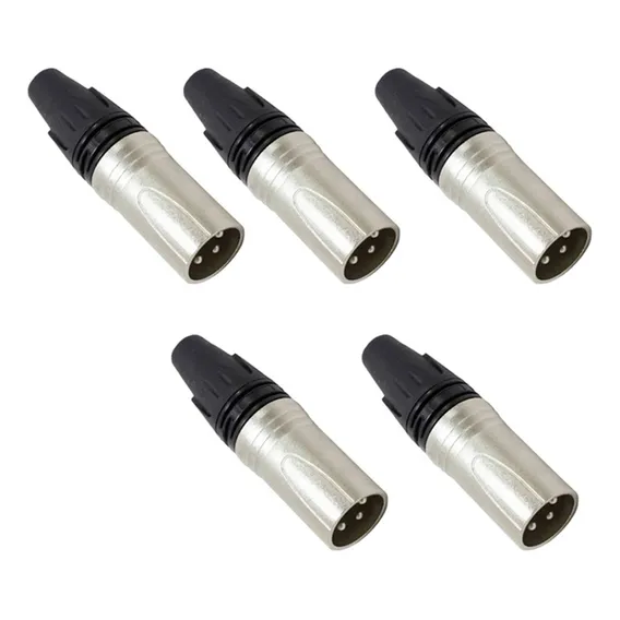 Conector Plug Canon Xlr Linha Macho - Kit 5 Un Foto 1