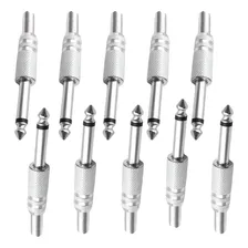 Conector Plug P10 Mono Profissional Metal C/ Mola - 10 Peças Foto mini 1