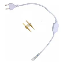 Conector Plug Tomada Fonte Mangueira Neon Led Cor Branco Foto mini  2