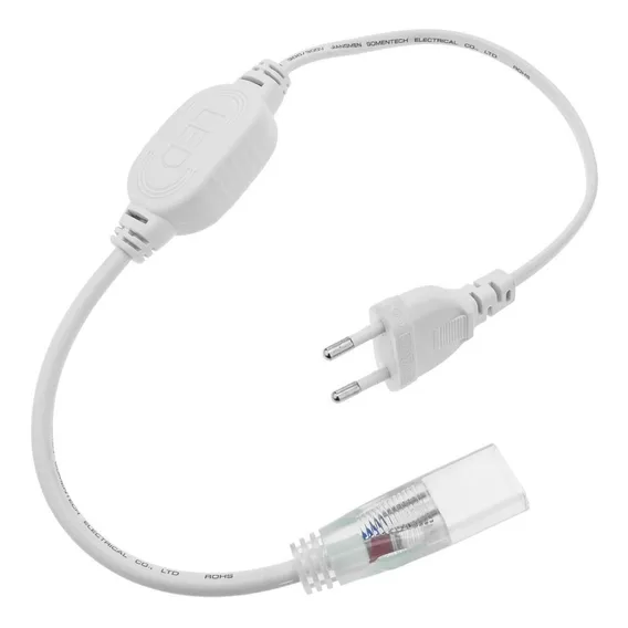 Conector Plug Tomada Fonte Mangueira Neon Led Cor Branco Foto 1