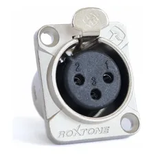 Conector Plug Xlr Canon Fêmea Painel Roxtone Kit Com 30 Cor Prata Foto  mini 1