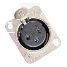 Conector Plug Xlr Canon Fêmea Painel Roxtone Kit Com 30 Cor Prata Foto mini  3