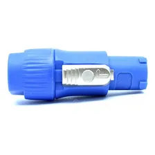 Conector Powercon Speakon Macho Entrada 3polos 20a Wireconex Cor Azul Foto  mini 1