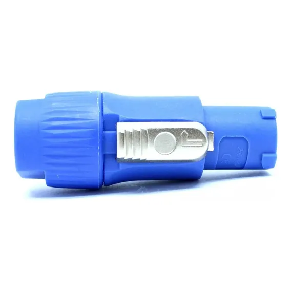 Conector Powercon Speakon Macho Entrada 3polos 20a Wireconex Cor Azul Foto 1
