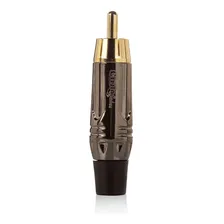 Conector Rca Linha Gold - Cinza - Kit Com 5 Foto mini  2