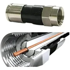 Conector Rg6 Pacote Com 10 Peças Para Cabo Coaxial Rg6 Foto mini 1