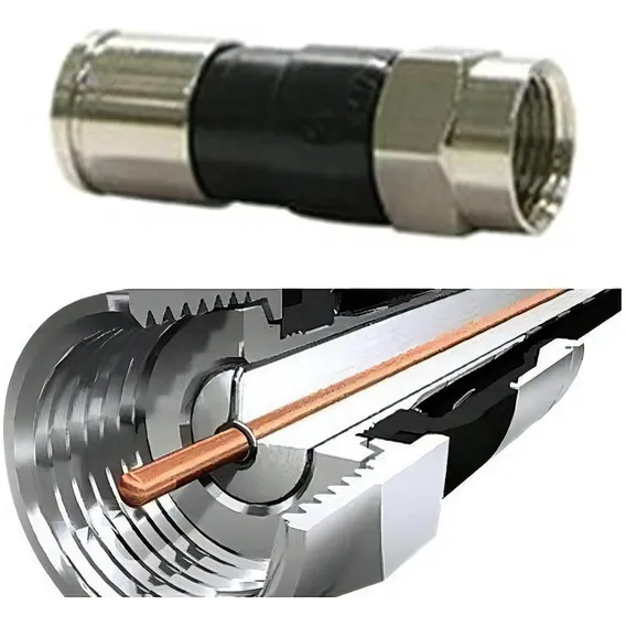 Conector Rg6 Pacote Com 10 Peças Para Cabo Coaxial Rg6 Foto 1