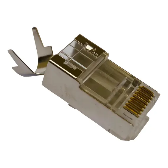 Conector RJ45 CAT6 Blindado Profissional Cat6a Cat7 Plug Kit C/10pçs Foto 1