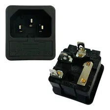 Conector Tomada Força Tripolar As-08 Fusível Painel 5 Peças Foto mini 2