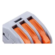 Conector Wago 3polos - 0,08 A 4,0mm - 32a. 222-413 - Kit C/1 Foto mini 3