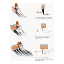 Conector Wago Compacto Emenda 5 Fios Modelo 221-615 6mm Foto mini 3