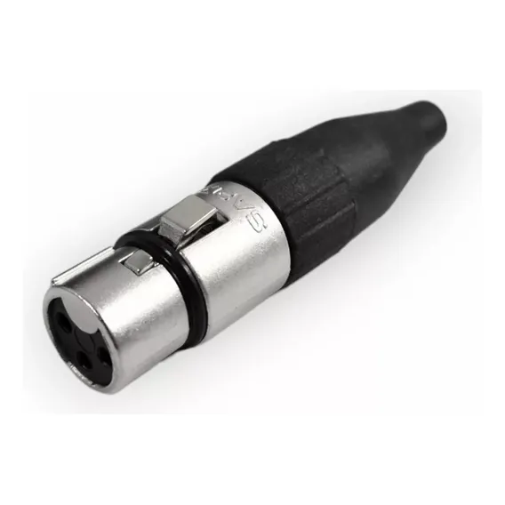 Conector Xlr Linha 3 Polos Femea Sa2x Niquelado Santo Ângelo Cor Preto Foto 1