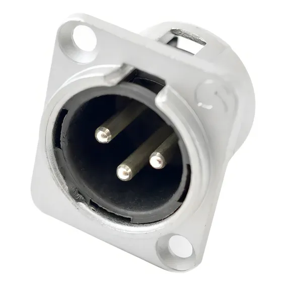 Conector Xlr Painel 3 Polos Macho P3mnn01 Santo Angelo Cor Branco Foto 1