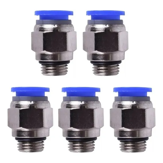 Conexão Pneumática Engate Rápido Reta 1/4 X 8 Mm - 10 Peças Foto 1