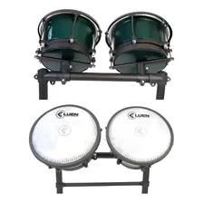 Congas Compactas Verde + Suporte Rack Luen 51007vd Tumbadora Cor Verde-escuro Foto mini 2